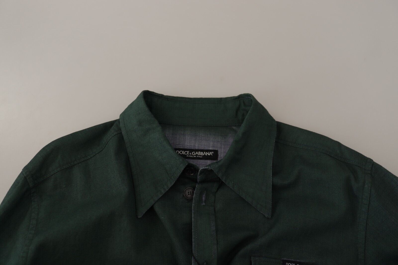 Dark Green Button Down Long Sleeves Shirt