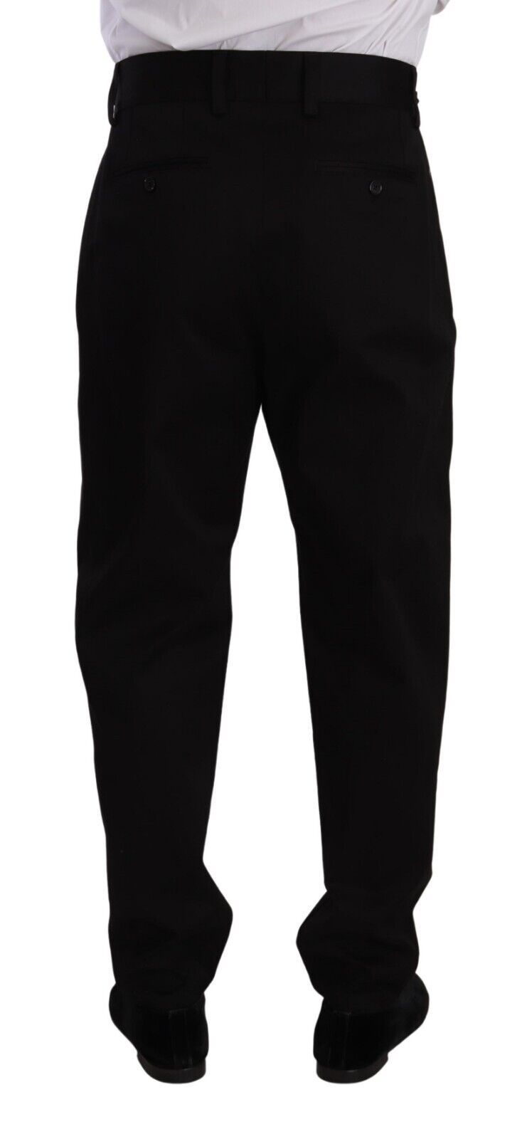 Black Cotton High Waist Men Trouser Dress Pants