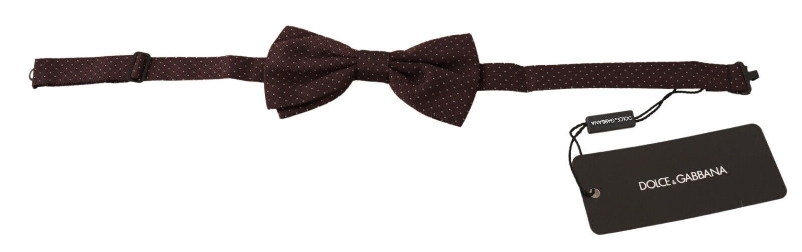 Brown Dotted Silk Adjustable Neck Papillon Bow Tie