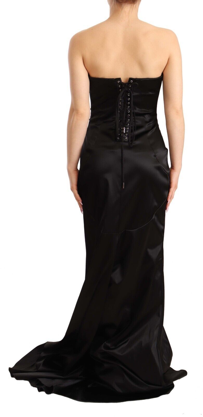 Black Silk Stretch Sheath Mermaid Gown Dress