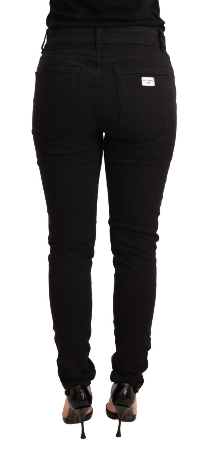 Black Skinny Slim Denim Cotton Stretch Jeans