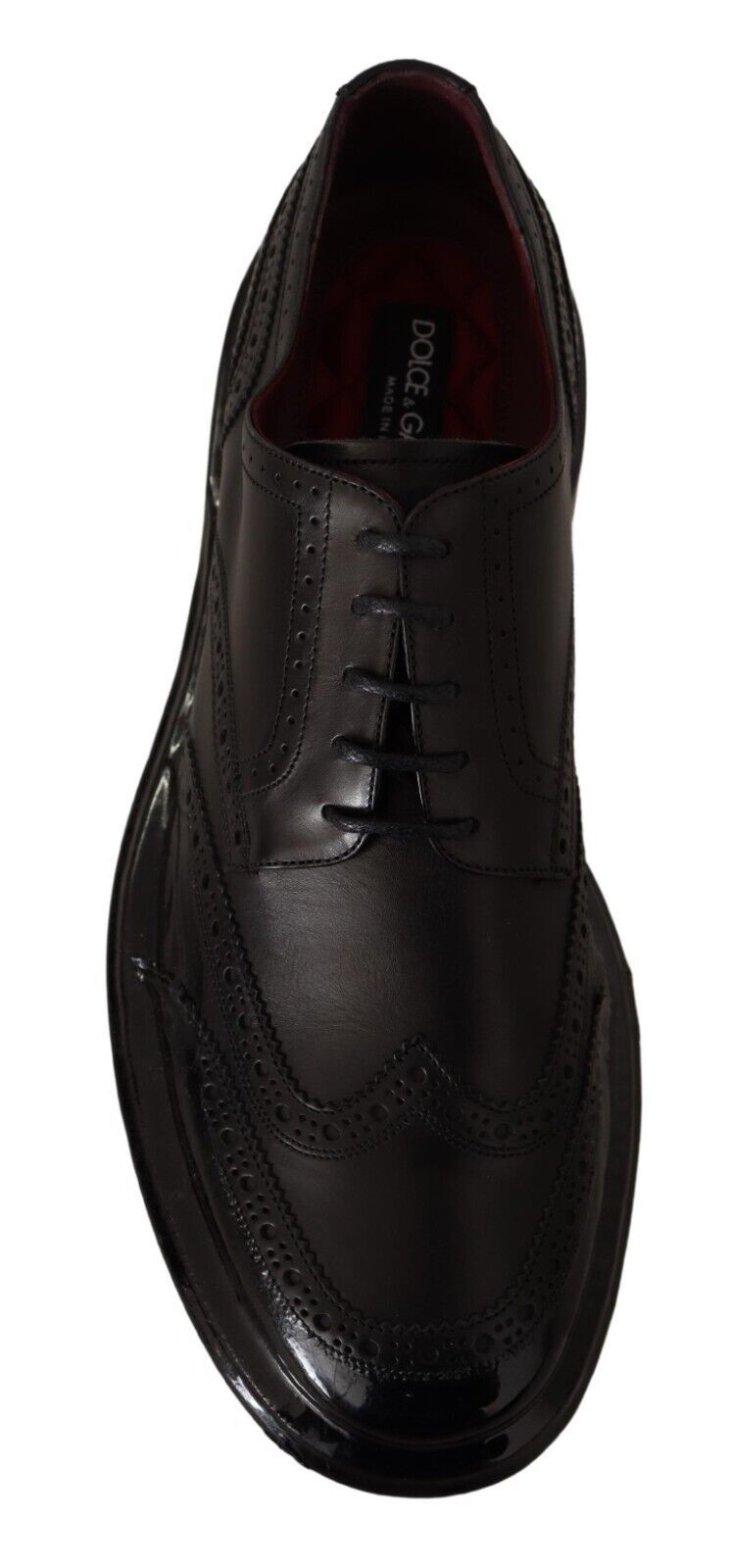 Black Leather Oxford Wingtip Formal Derby Shoes