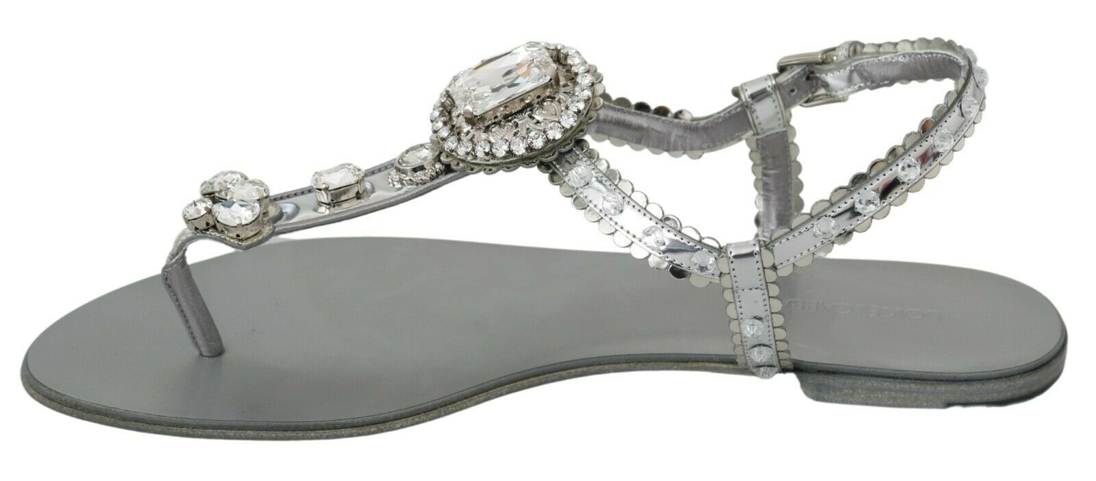 Silver Crystal Sandals Flip Flops Shoes