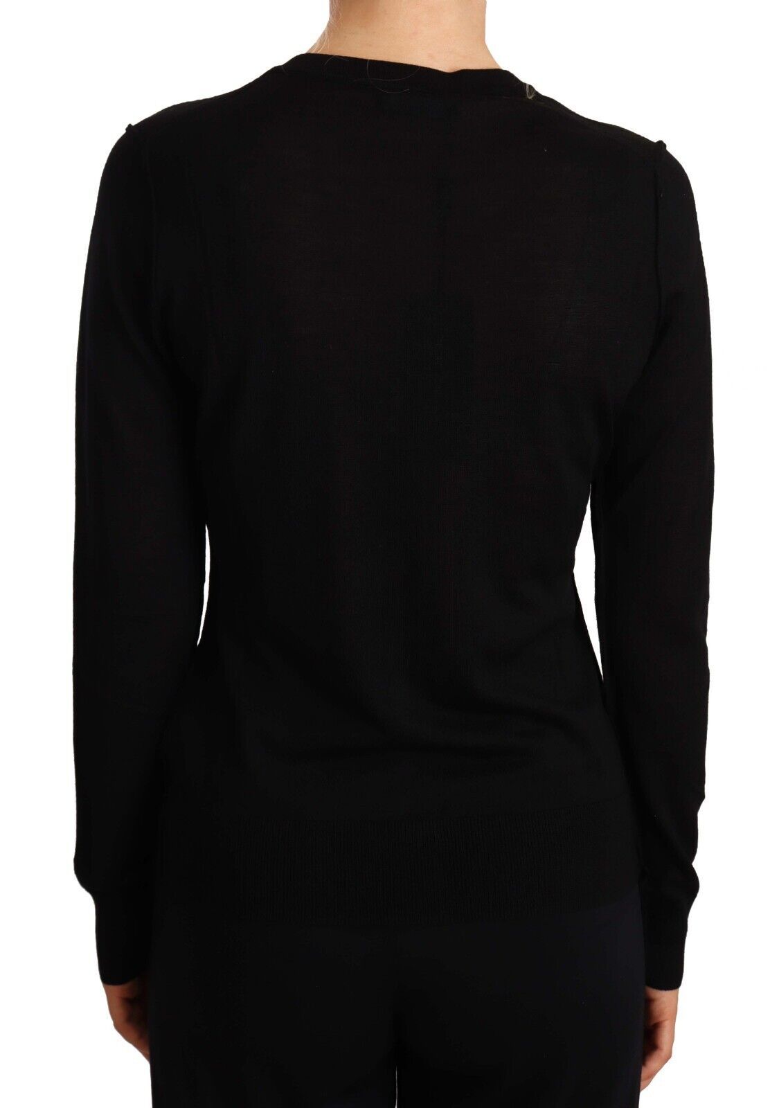 Black Crewneck Pullover STAFF Sweater Wool