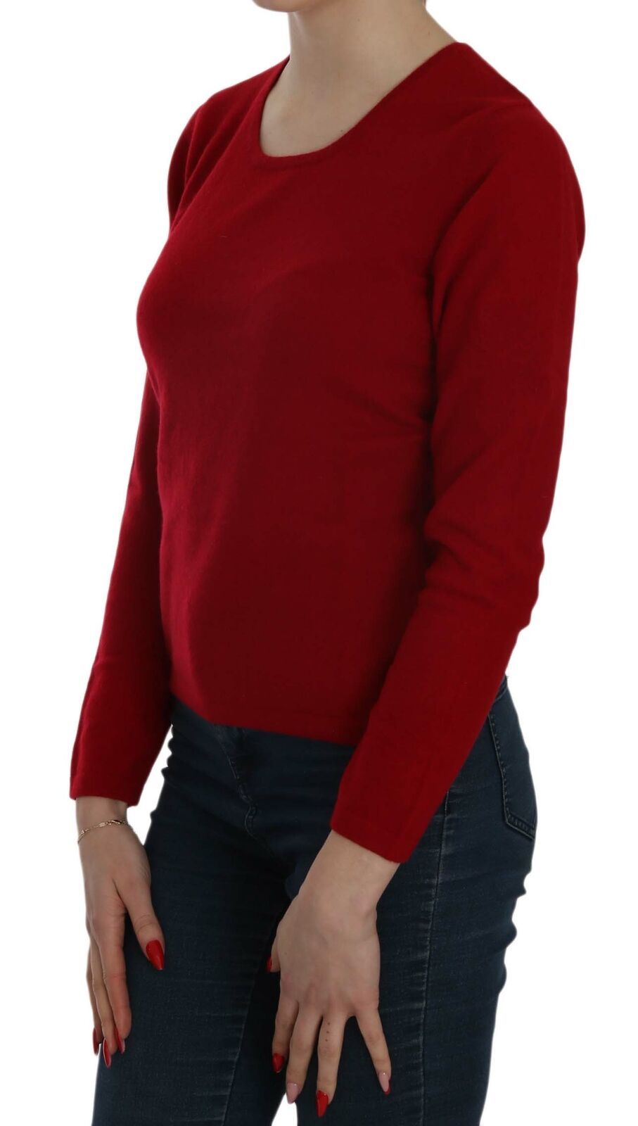 Red Round Neck Pullover Cashmere Sweater