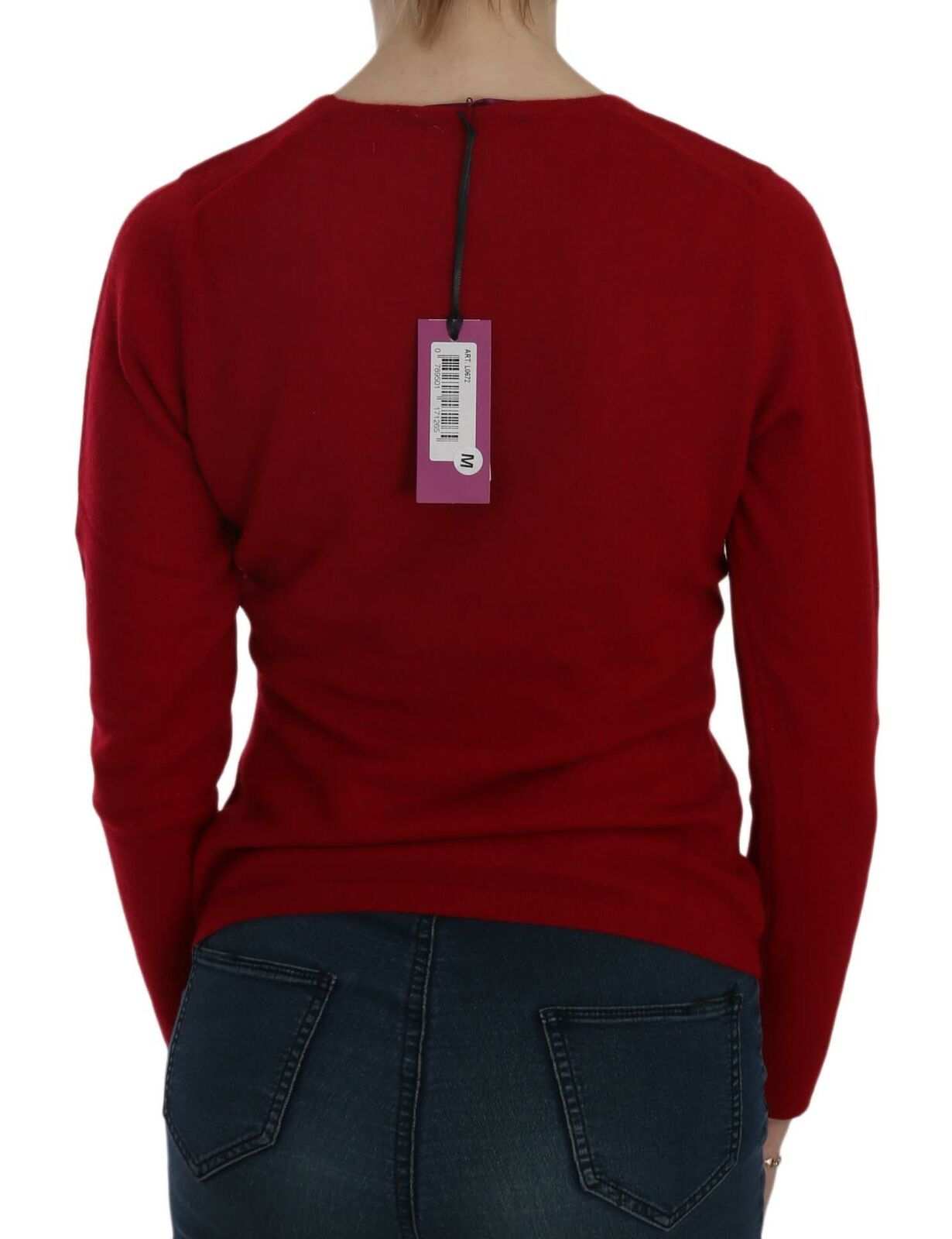 Red Round Neck Pullover Cashmere Sweater