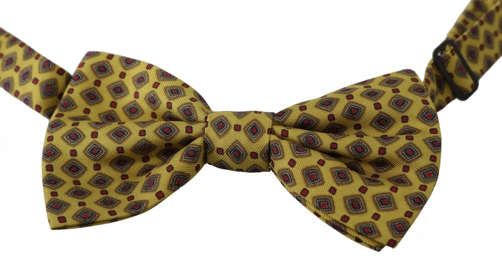 Yellow Pattern Silk Adjustable Neck Tie