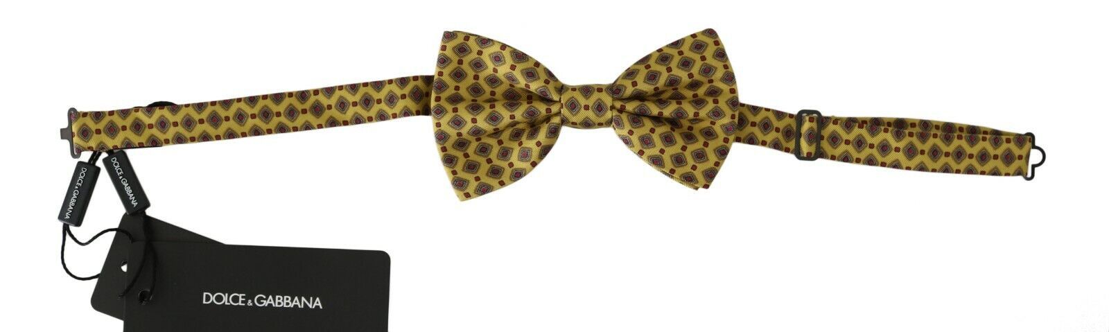 Yellow Pattern Silk Adjustable Neck Tie