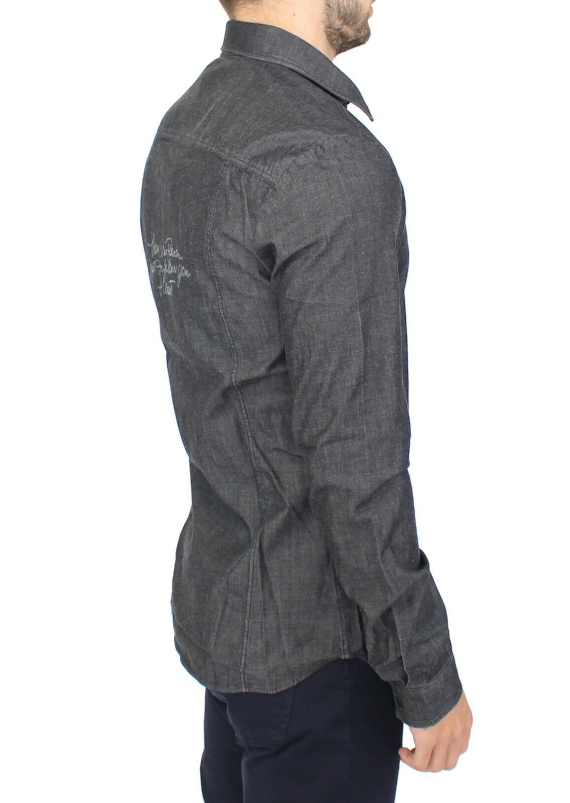 Denim Jeans Cotton Casual Gray Stretch Shirt