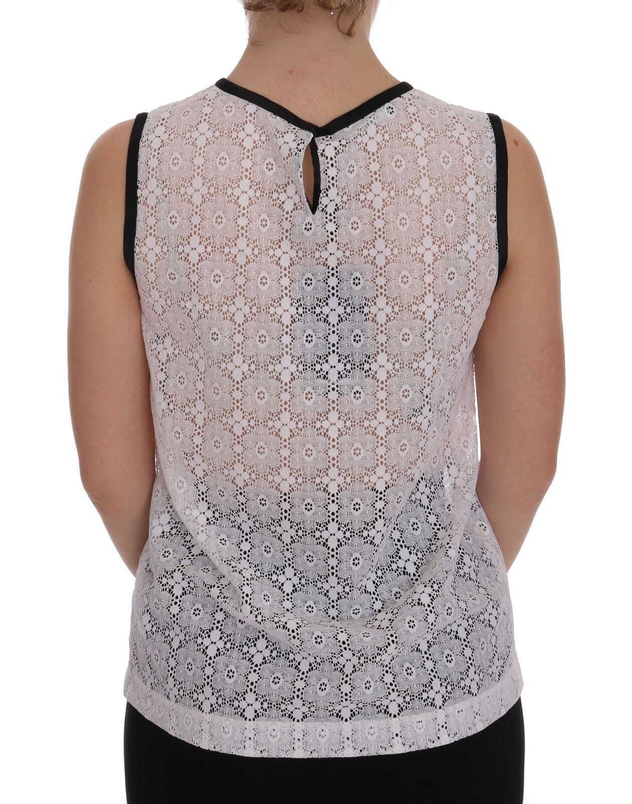 White Lace Floral Nylon Tank T-shirt