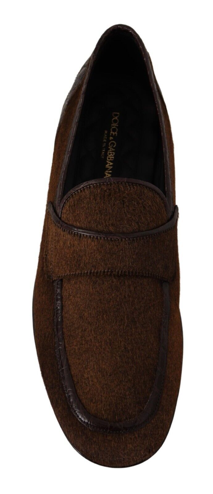 Brown Exotic Leather Mens Slip On Loafers Shoes