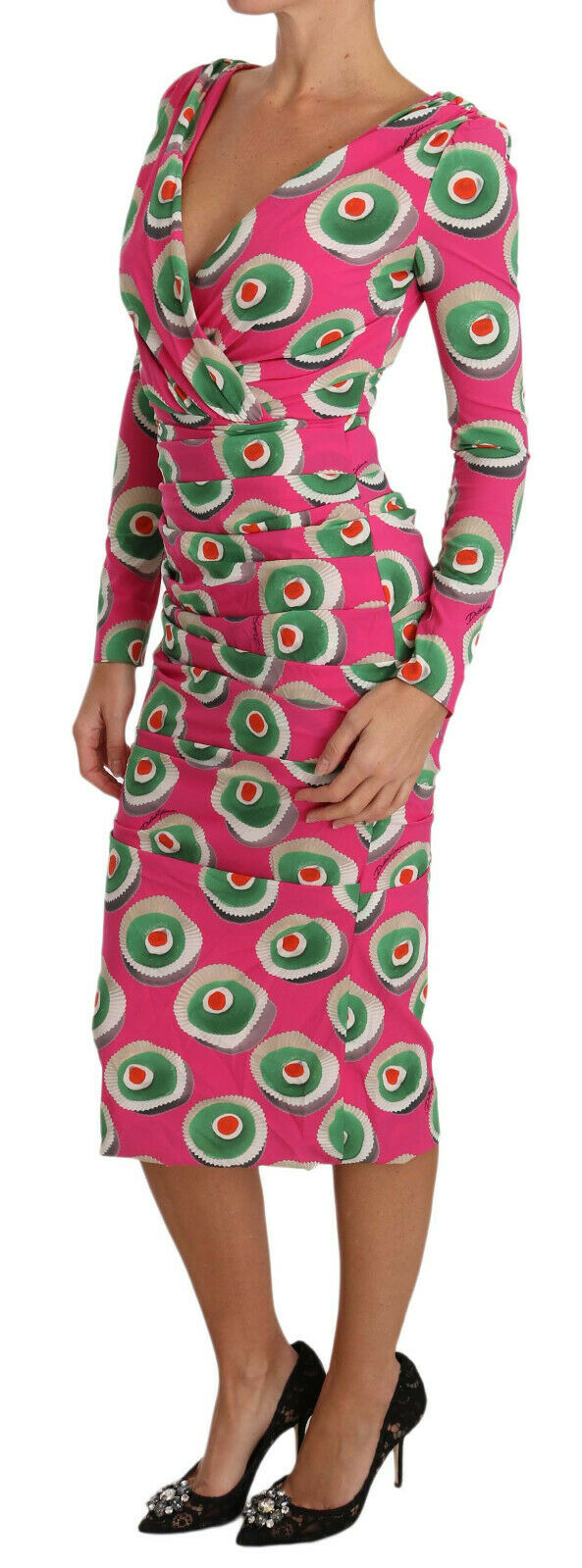 Pink Silk Cup Cake Sheath Stretch  Dress