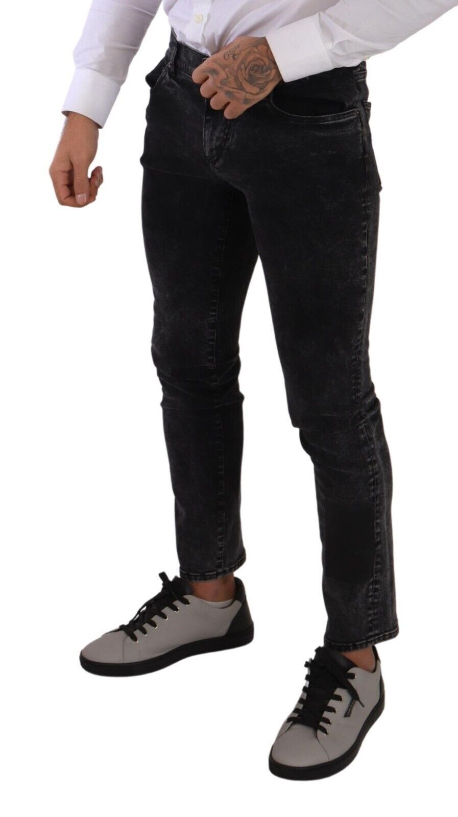 Black Cotton Stretch Skinny Denim Trouser Jeans