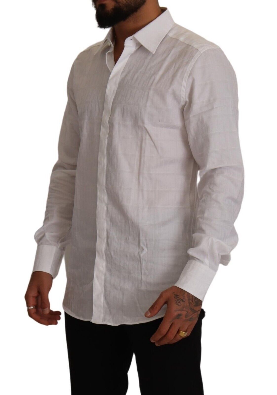 White GOLD Cotton Slim Fit Dress Formal Shirt