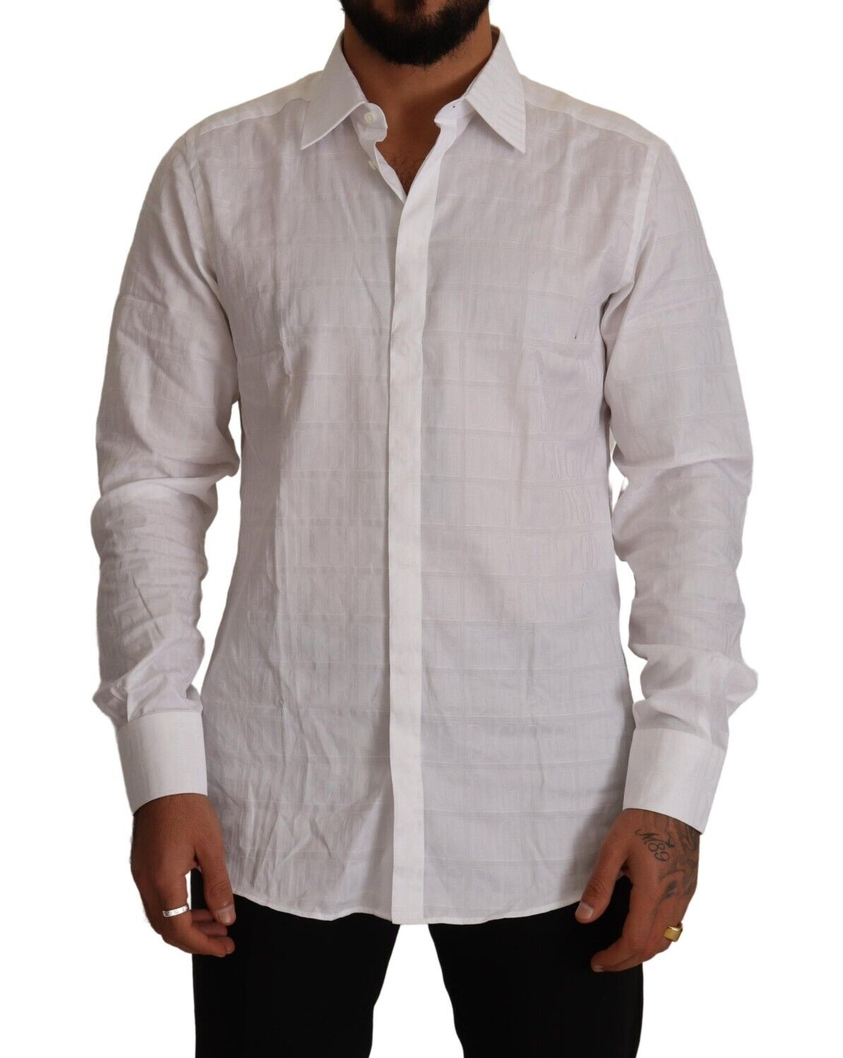 White GOLD Cotton Slim Fit Dress Formal Shirt