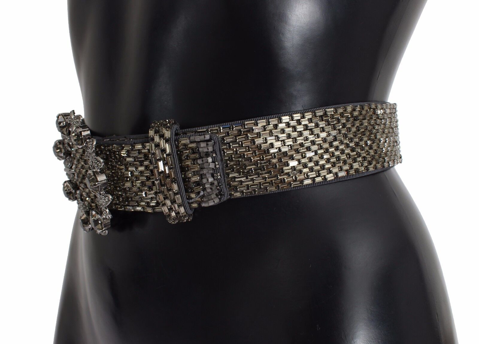 Dolce & Gabbana Multicolor Wide Crystal Buckle Sequined Belt