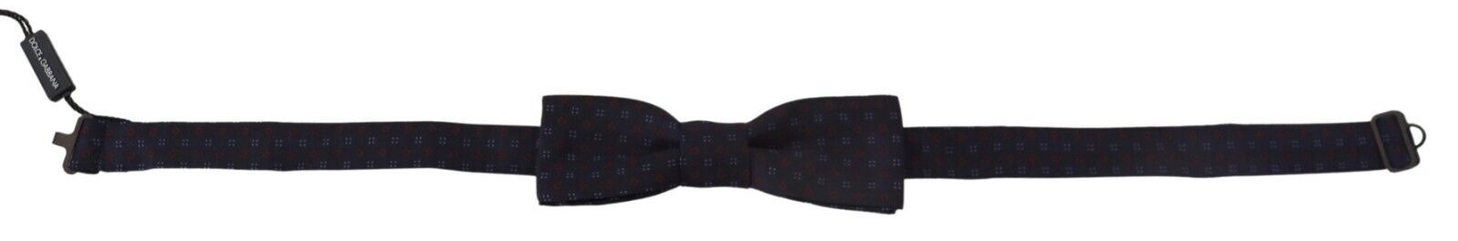 Blue Silk Patterned Necktie Men Accessory Bow Tie
