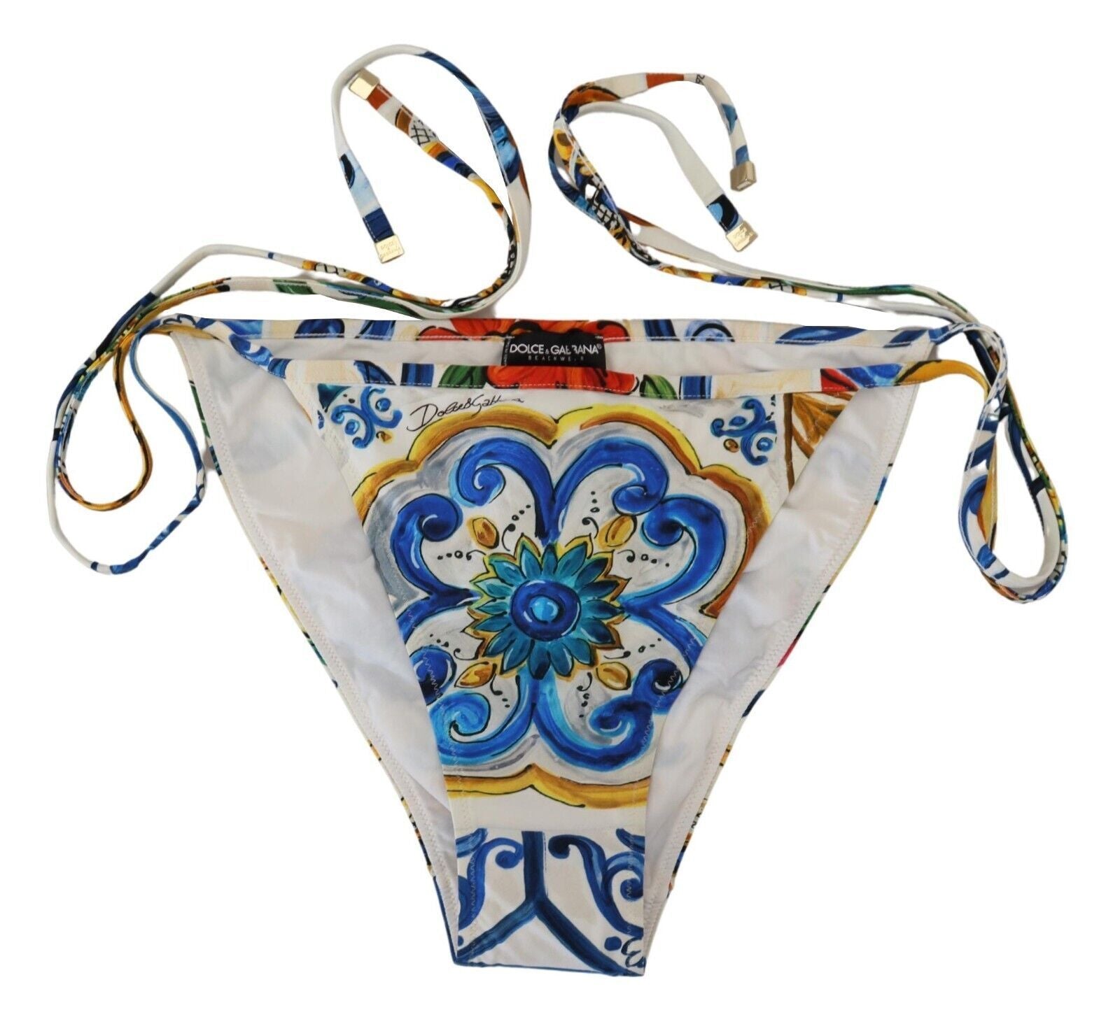 Multicolor Side Tie Bottom Swimwear Bikini