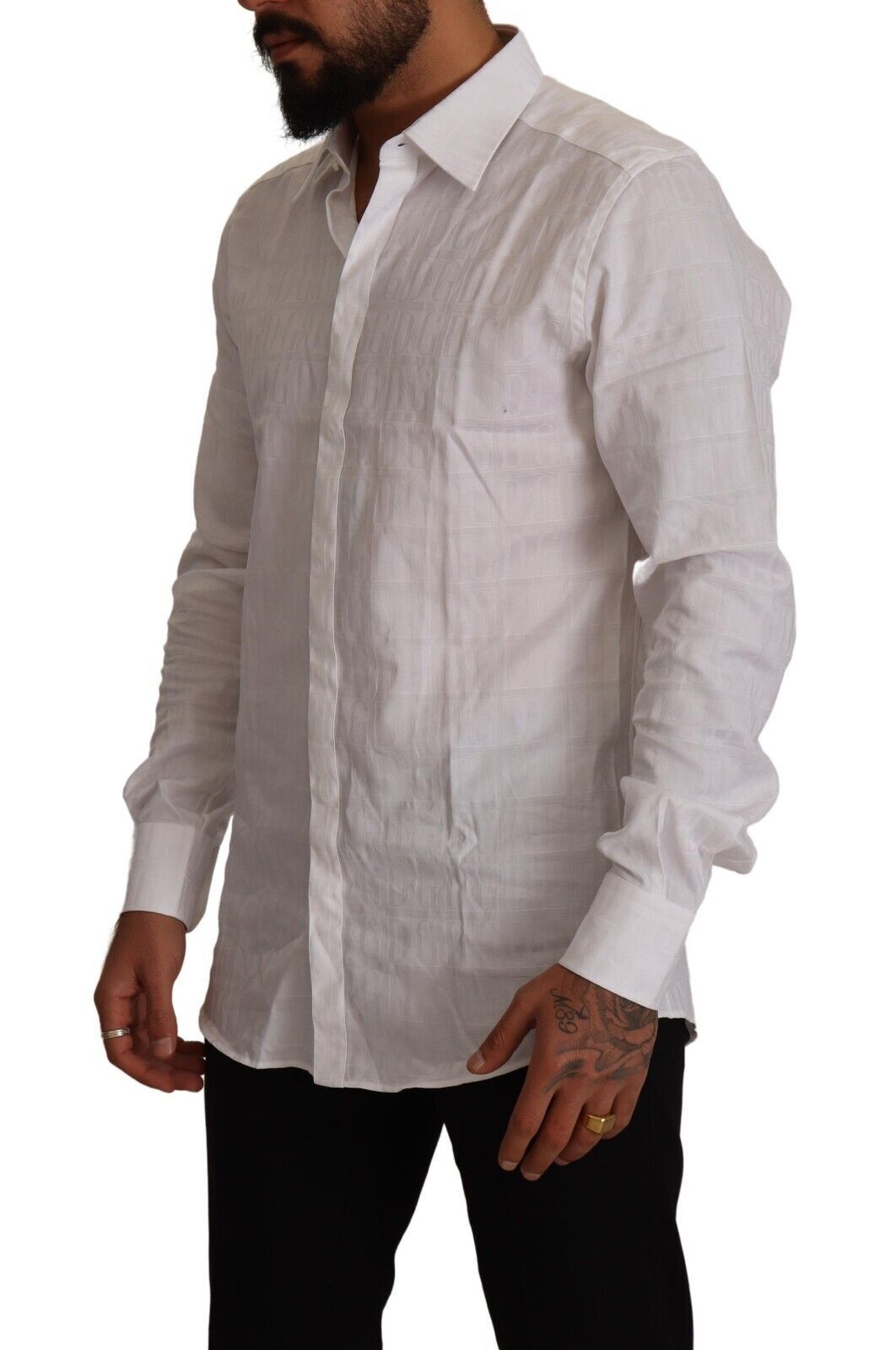 White GOLD Cotton Slim Fit Dress Formal Shirt