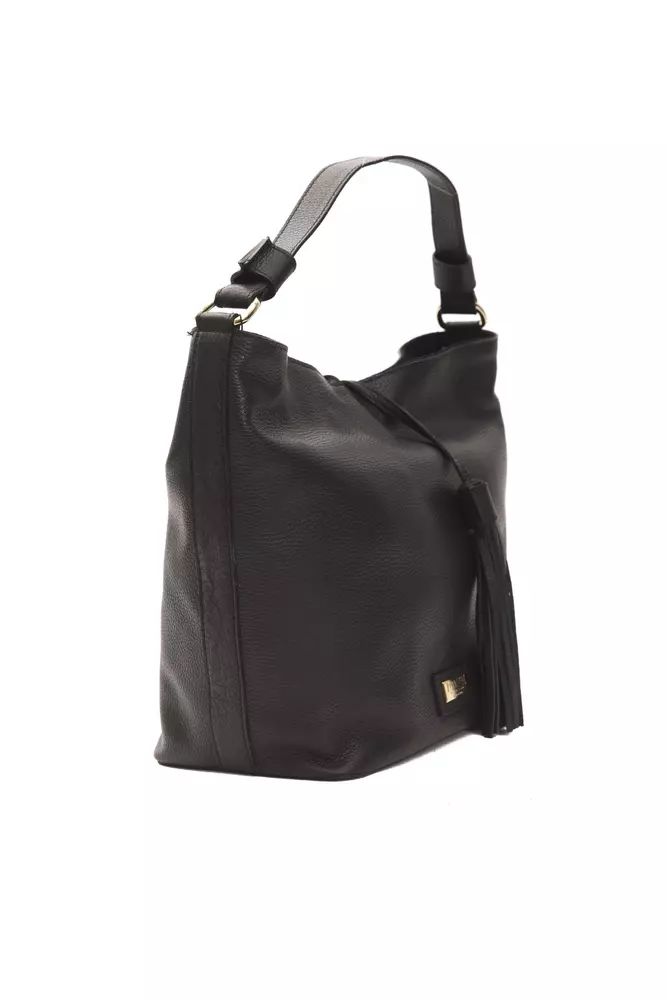 Pompei Donatella Black Leather Shoulder Bag